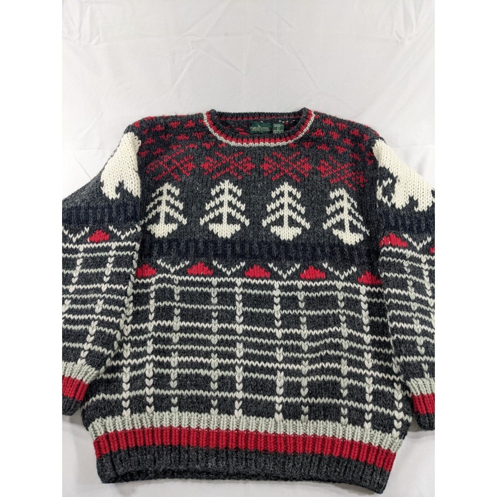 VINTAGE Boundary Waters Massive Chunk Thick Large Sweater Christmas Xmas  90s